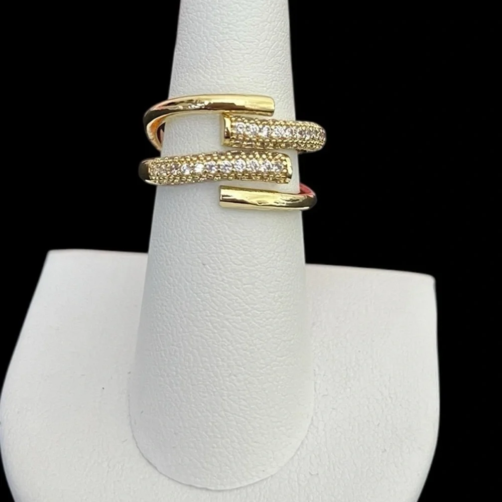 Gold plated paved Ring